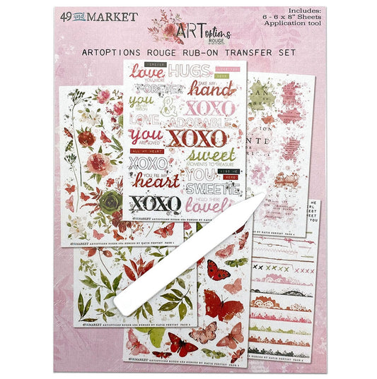 49 And Market ARToptions Rouge Rub-Ons 6"X8" - 6 Sheets