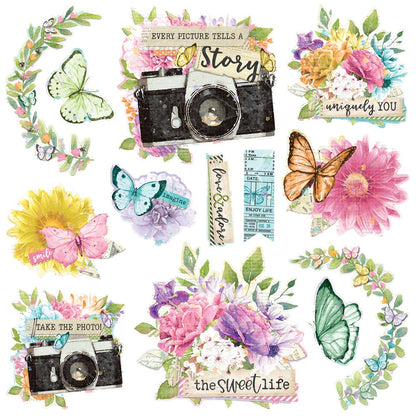 Simple Stories Simple Vintage Life in Bloom Chipboard Clusters