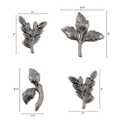 Idea-ology Tim Holtz Metal Adornments 4 Pcs - Foliage