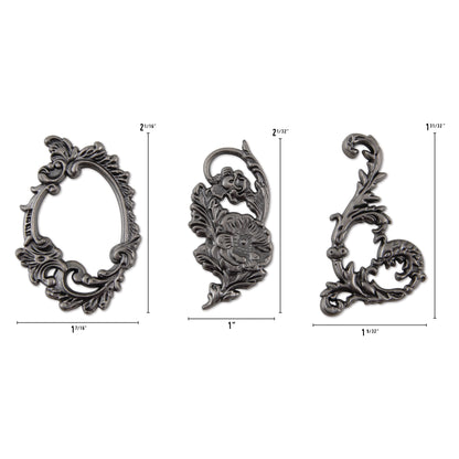 Idea-ology Tim Holtz Metal Adornments 3 Pcs - Ornate