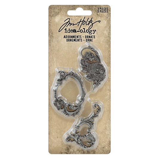 Idea-ology Tim Holtz Metal Adornments 3 Pcs - Ornate