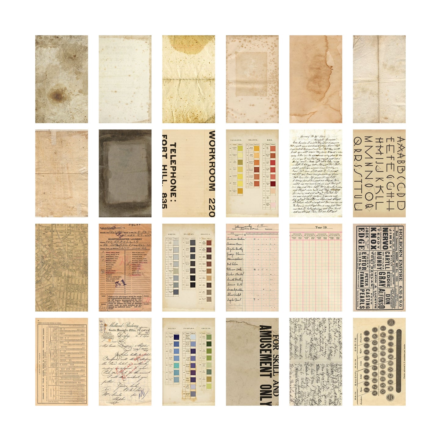 Idea-ology Tim Holtz Backdrops Double-sided Cardstock 6"x10" 24 Sheets - Volume #4