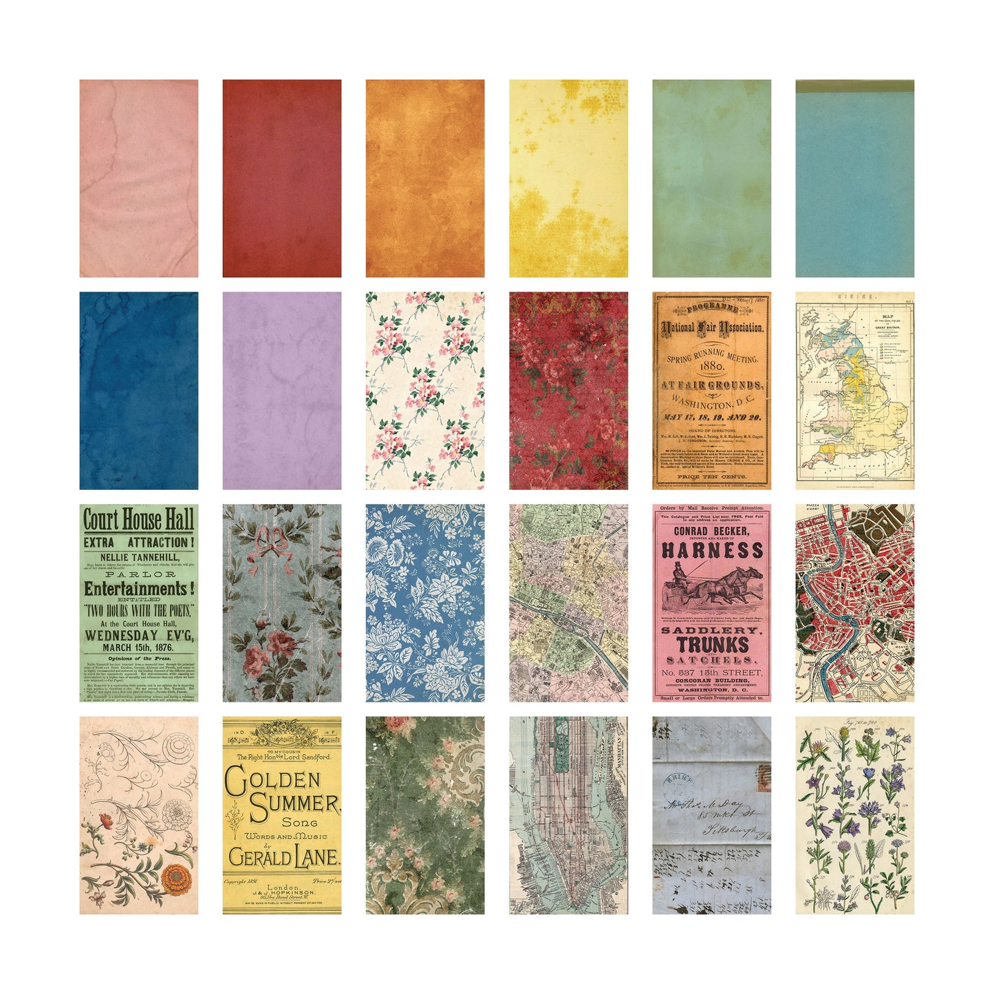 Idea-ology Tim Holtz Backdrops Double-sided Cardstock 6"x10" 24 Sheets - Volume #5