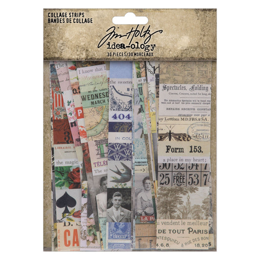 Idea-ology Tim Holtz Collage Strips 1.5"X6"-30 Pieces
