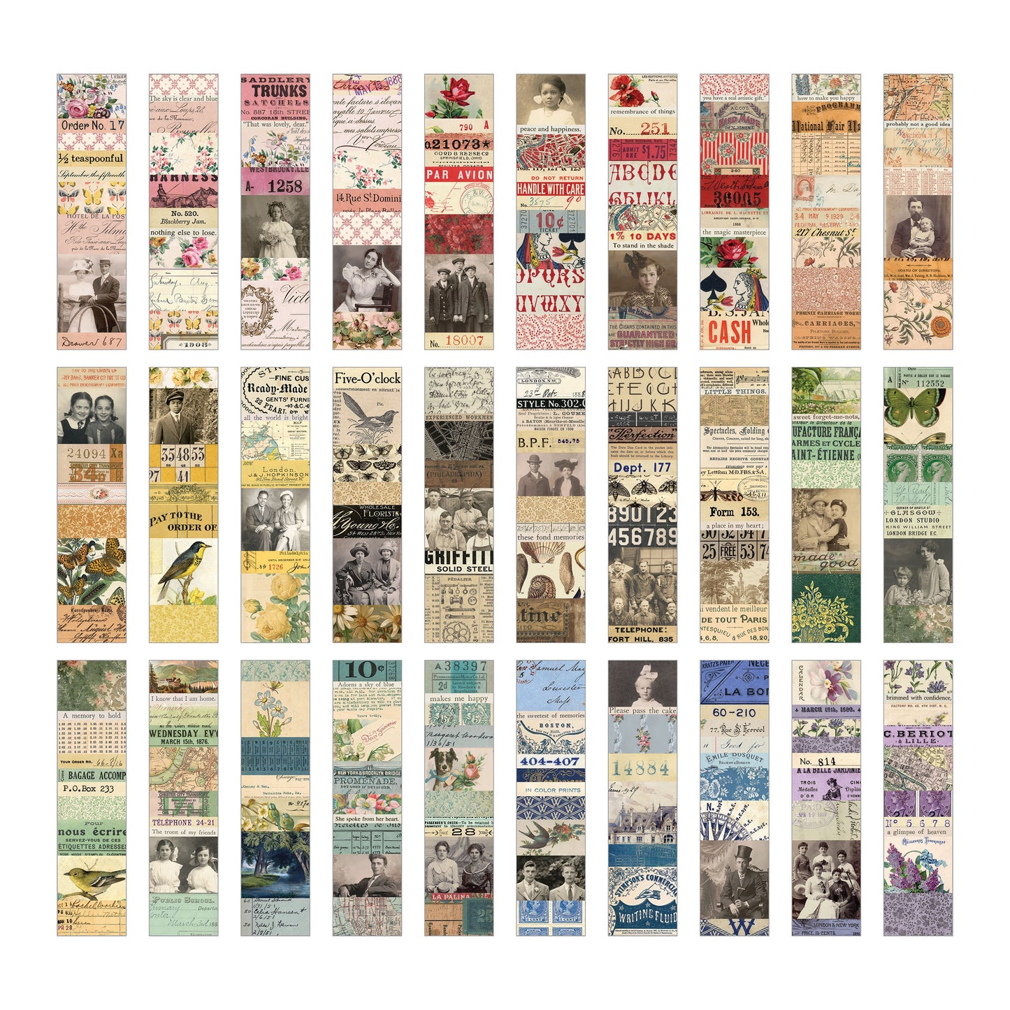 Idea-ology Tim Holtz Collage Strips 1.5"X6"-30 Pieces