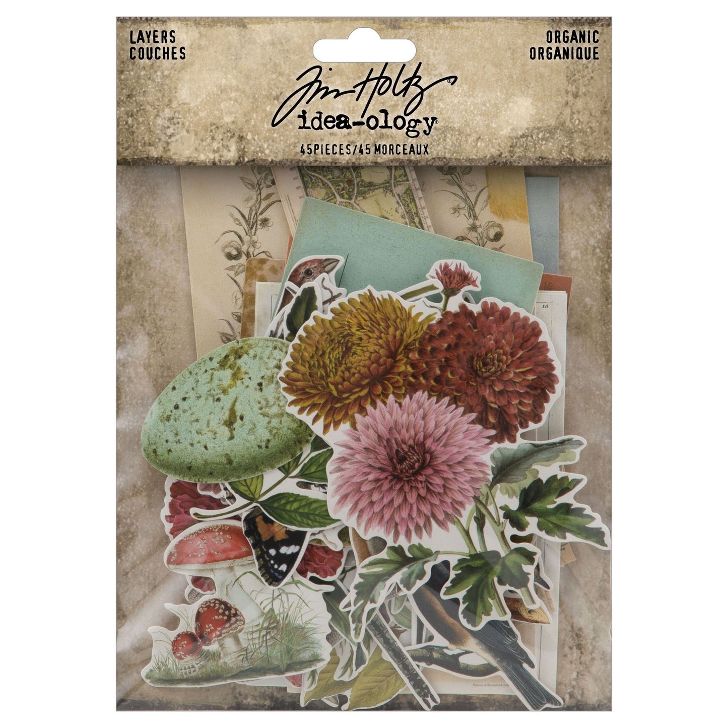 Idea-ology Tim Holtz Layers Die-Cuts 45 Pcs - Organic