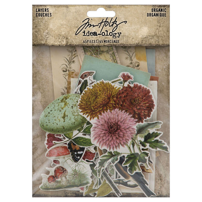 Idea-ology Tim Holtz Layers Die-Cuts 45 Pcs - Organic