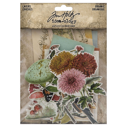 Idea-ology Tim Holtz Layers Die-Cuts 45 Pcs - Organic