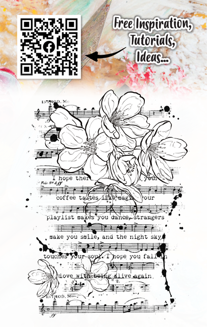 #686 - A7 Clear Stamp Set - Poetic Lyrics