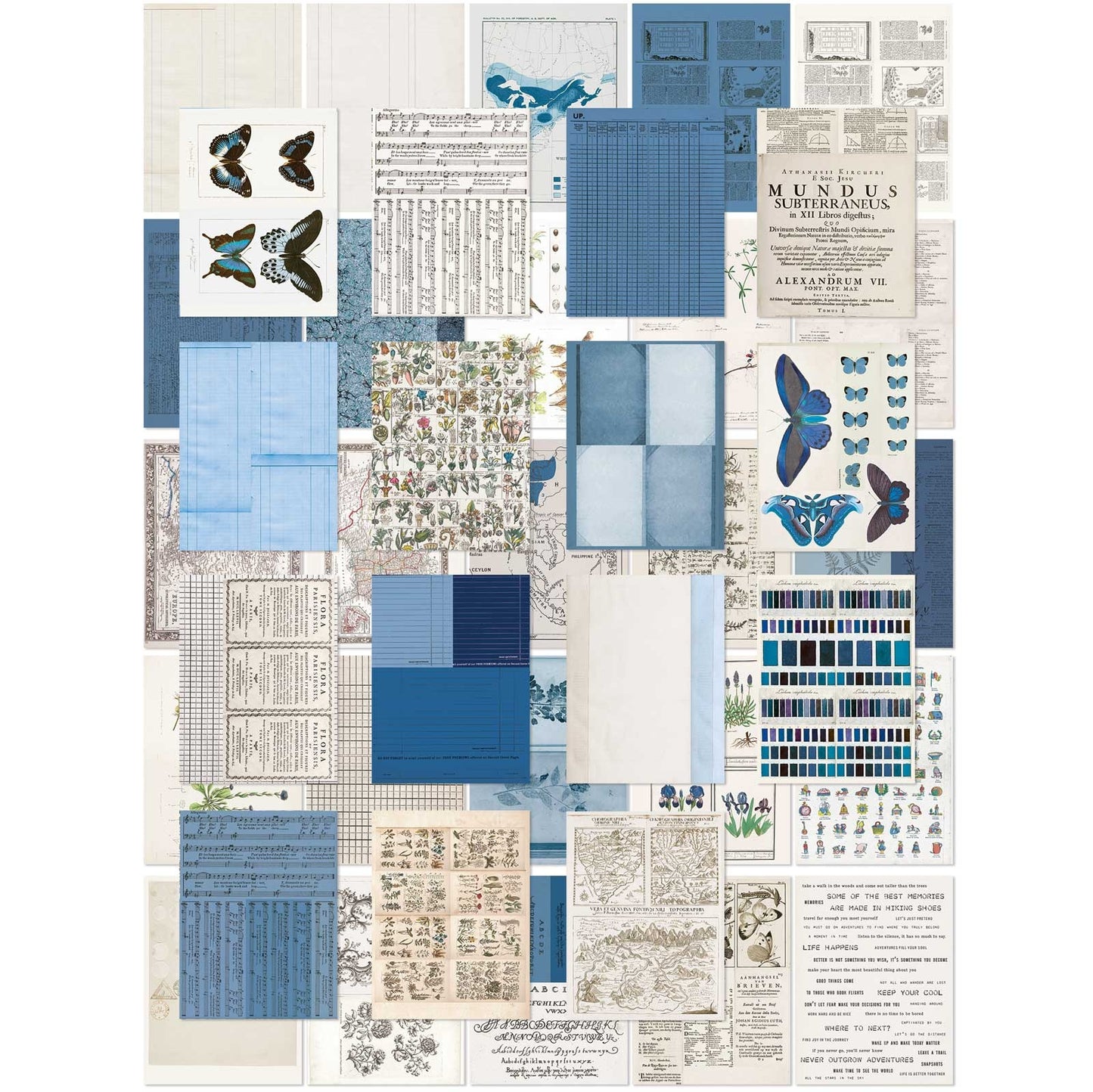 49 And Market Color Swatch: Inkwell Collage Sheets 6"X8" - 40 Pcs