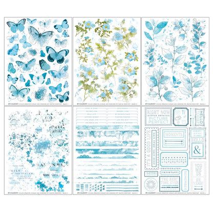 49 And Market Color Swatch: Ocean Rub-Ons 6"X8"- 6 Sheets