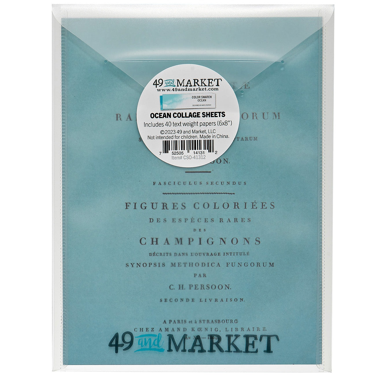49 And Market Color Swatch: Ocean Collage Sheets 6"X8" - 40 Pcs