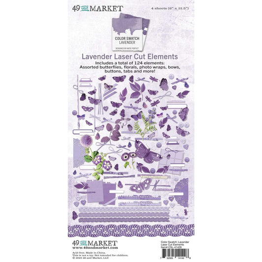 49 And Market Color Swatch: Lavender Laser Cut Outs - Elements