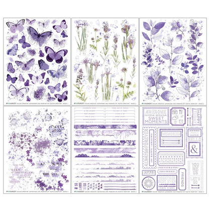 49 And Market Color Swatch: Lavender Rub-Ons 6"X8" - 6 Sheets