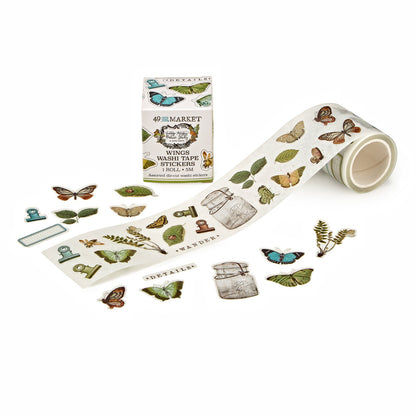 49 And Market Washi Sticker Roll - Nature Study Wings