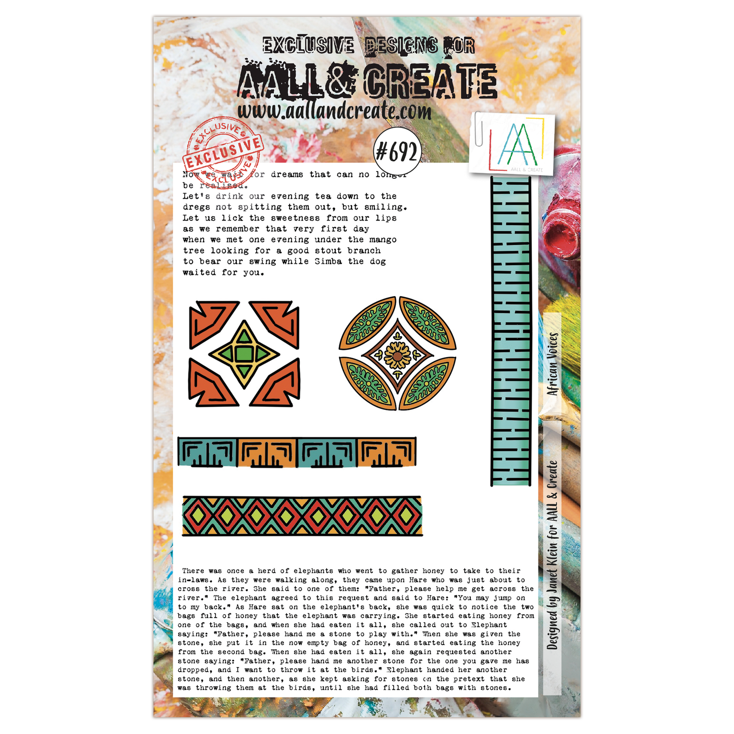 #692 - A6 Clear Stamp Set - African Voices