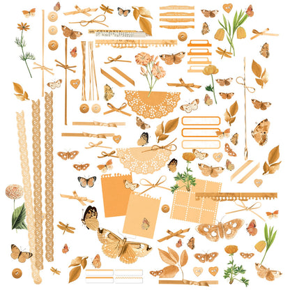 49 And Market Color Swatch: Peach Laser Cut Outs - Elements