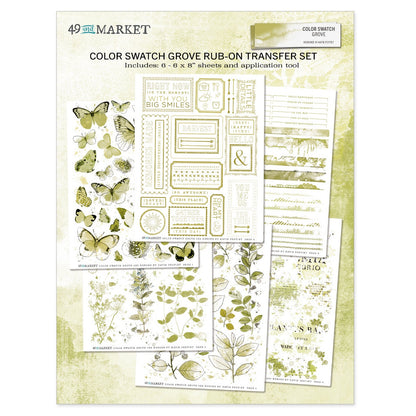 49 And Market Color Swatch: Grove Rub-Ons 6"x8" - 6 Pcs