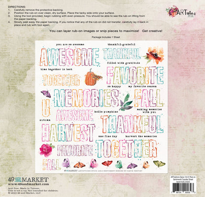 49 And Market ARToptions Spice Rub - Ons 12"X12" 1Pc- Sentiments