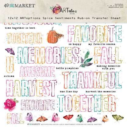 49 And Market ARToptions Spice Rub - Ons 12"X12" 1Pc- Sentiments