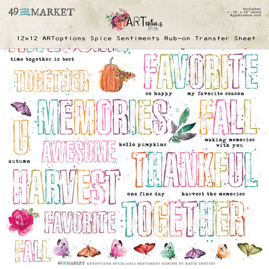 49 And Market ARToptions Spice Rub - Ons 12"X12" 1Pc- Sentiments