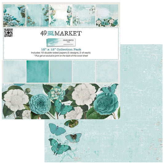 49 And Market Color Swatch: Teal Collection Pack 12"X12"