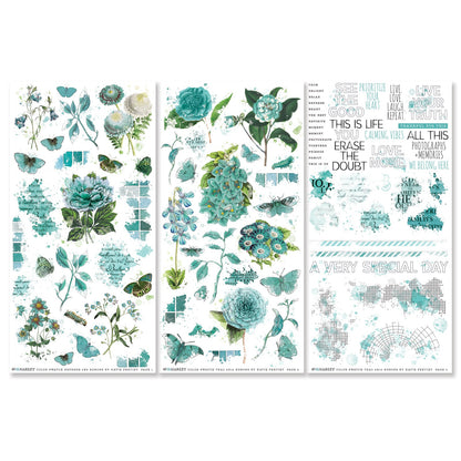 49 And Market Color Swatch: Teal Rub-On Transfer Set - 3 Sheets