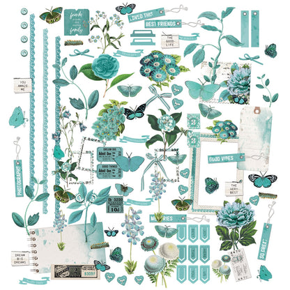 49 And Market Color Swatch: Teal Laser Cut Outs - Elements