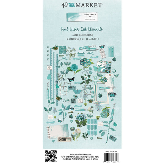 49 And Market Color Swatch: Teal Laser Cut Outs - Elements