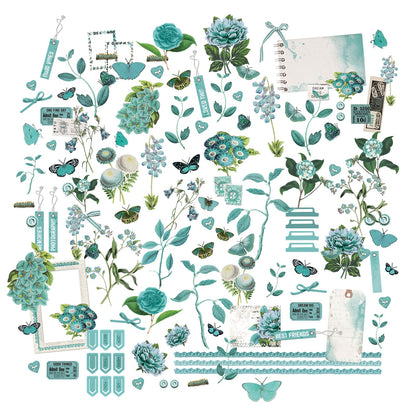 49 And Market Color Swatch: Teal Mini Laser Cut Outs - Elements