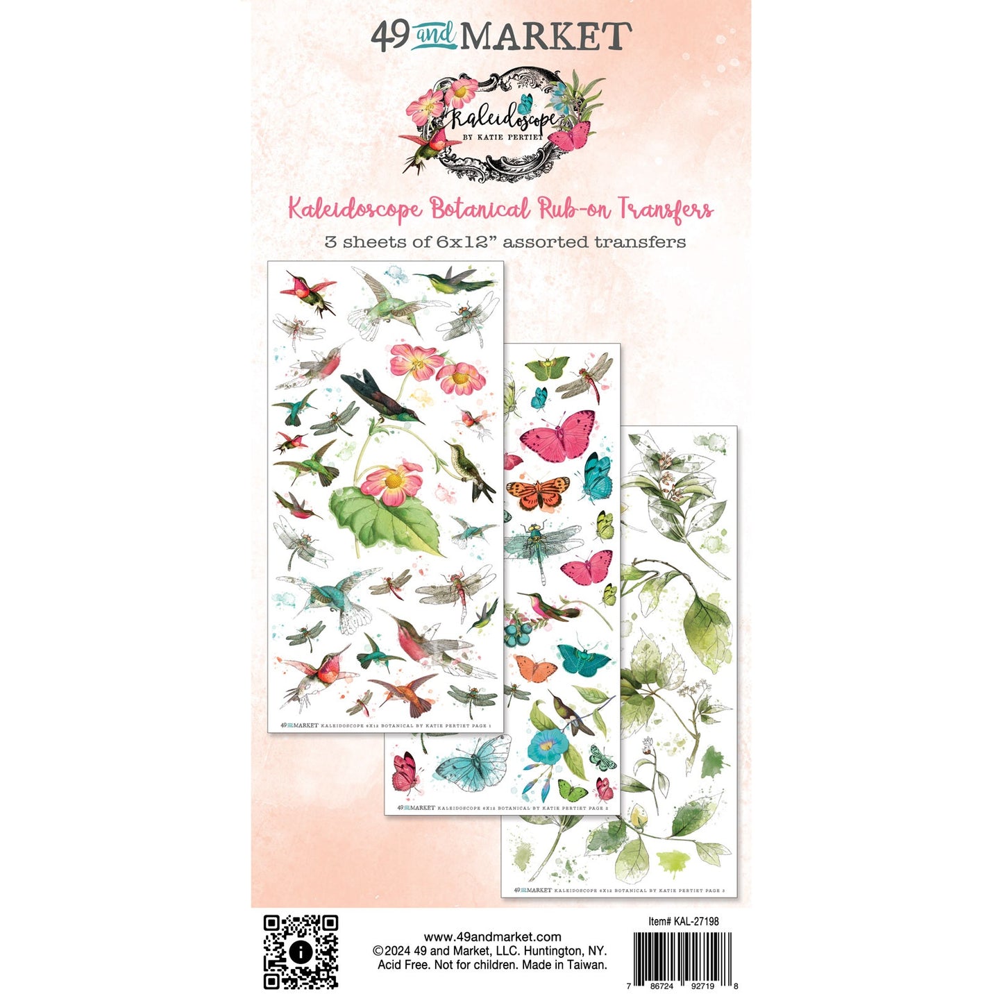 49 And Market Kaleidoscope Rub-On Transfer Set - Botanical