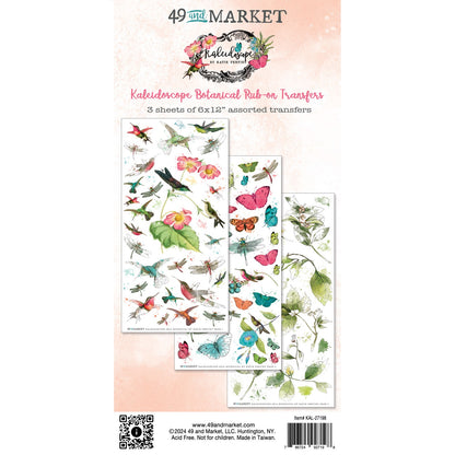 49 And Market Kaleidoscope Rub-On Transfer Set - Botanical