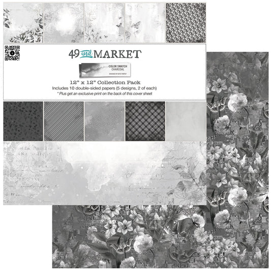 49 And Market Color Swatch: Charcoal Collection Pack 12"X12"