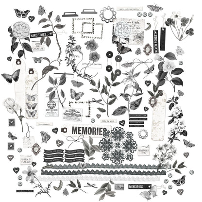 49 And Market Color Swatch: Charcoal Laser Cut Outs - Elements