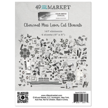 49 And Market Color Swatch: Charcoal Mini Laser Cut Outs - Elements