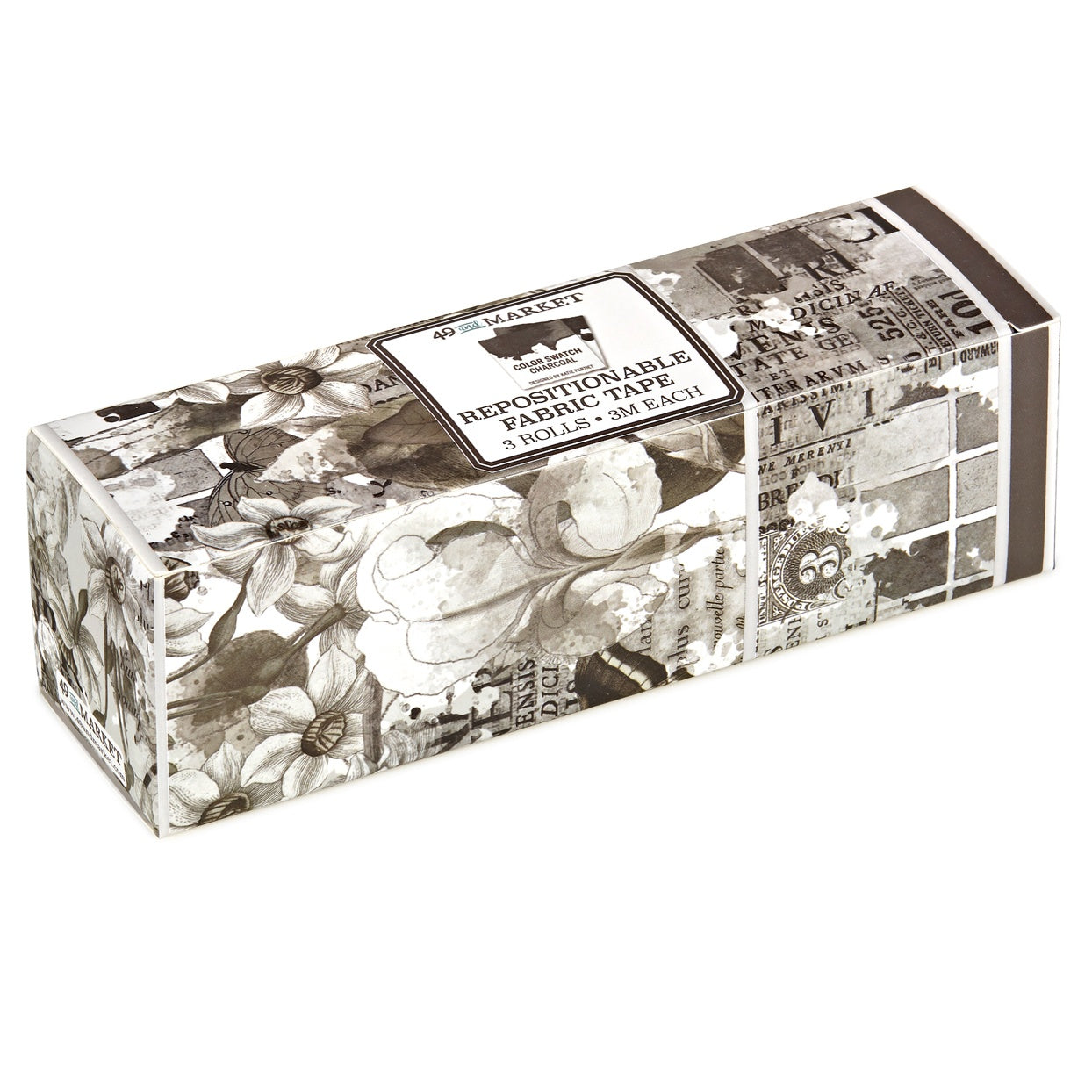 49 And Market Color Swatch: Charcoal Fabric Tape Assortment - 3 Rolls