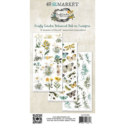 49 And Market Krafty Garden Rub-On Transfer Set - Botanicals