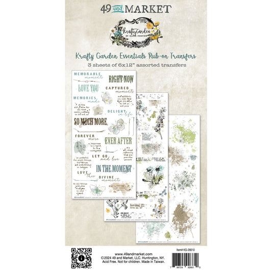 49 And Market  Krafty Garden Rub-On Transfer Set - Essentials