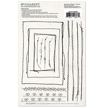 49 And Market Essentials Rub-On Transfer Set-#02 Stitching