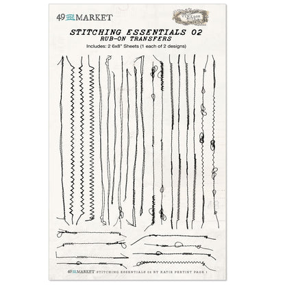 49 And Market Essentials Rub-On Transfer Set-#02 Stitching