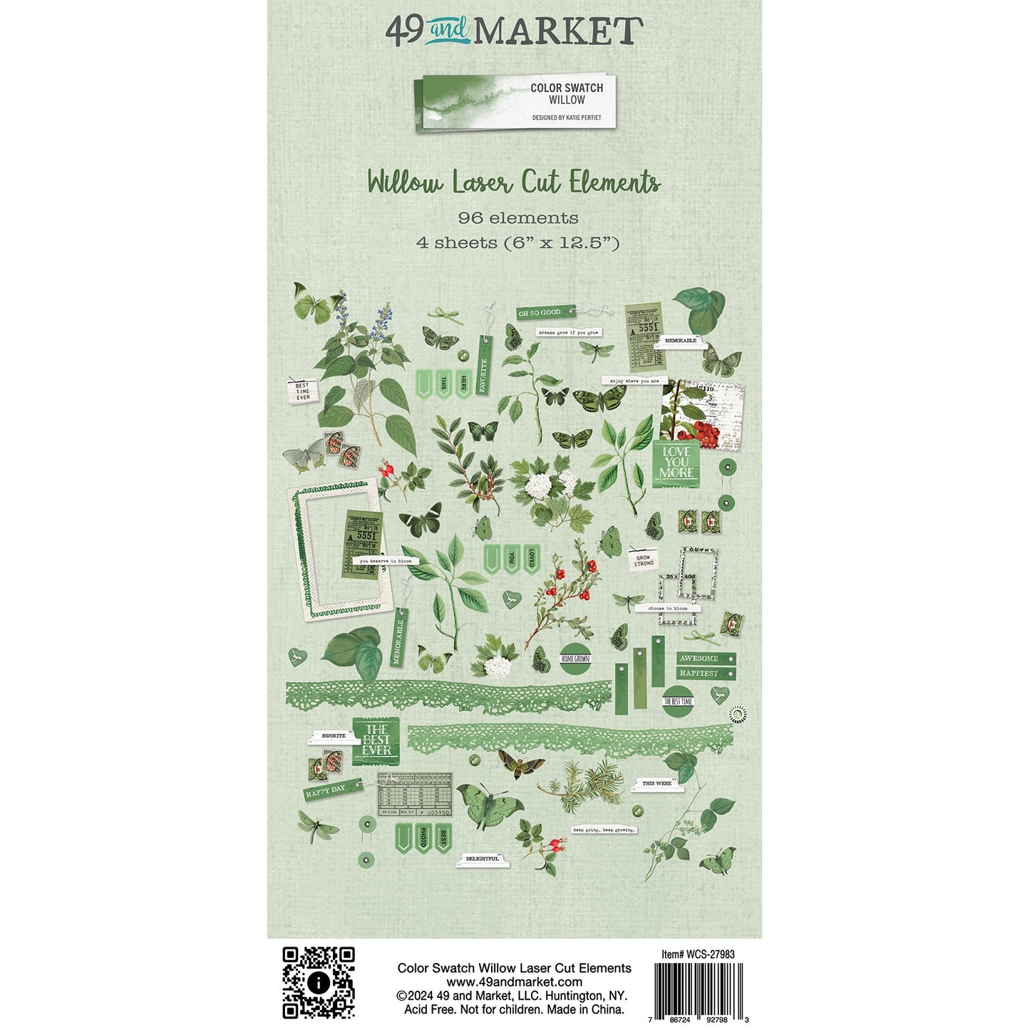 49 And Market Color Swatch: Willow Laser Cut Outs - Elements