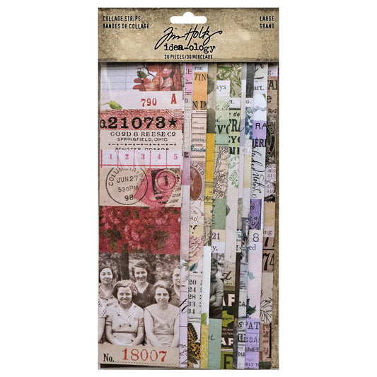 Idea-ology Tim Holtz Collage Strips Large-30 Pieces