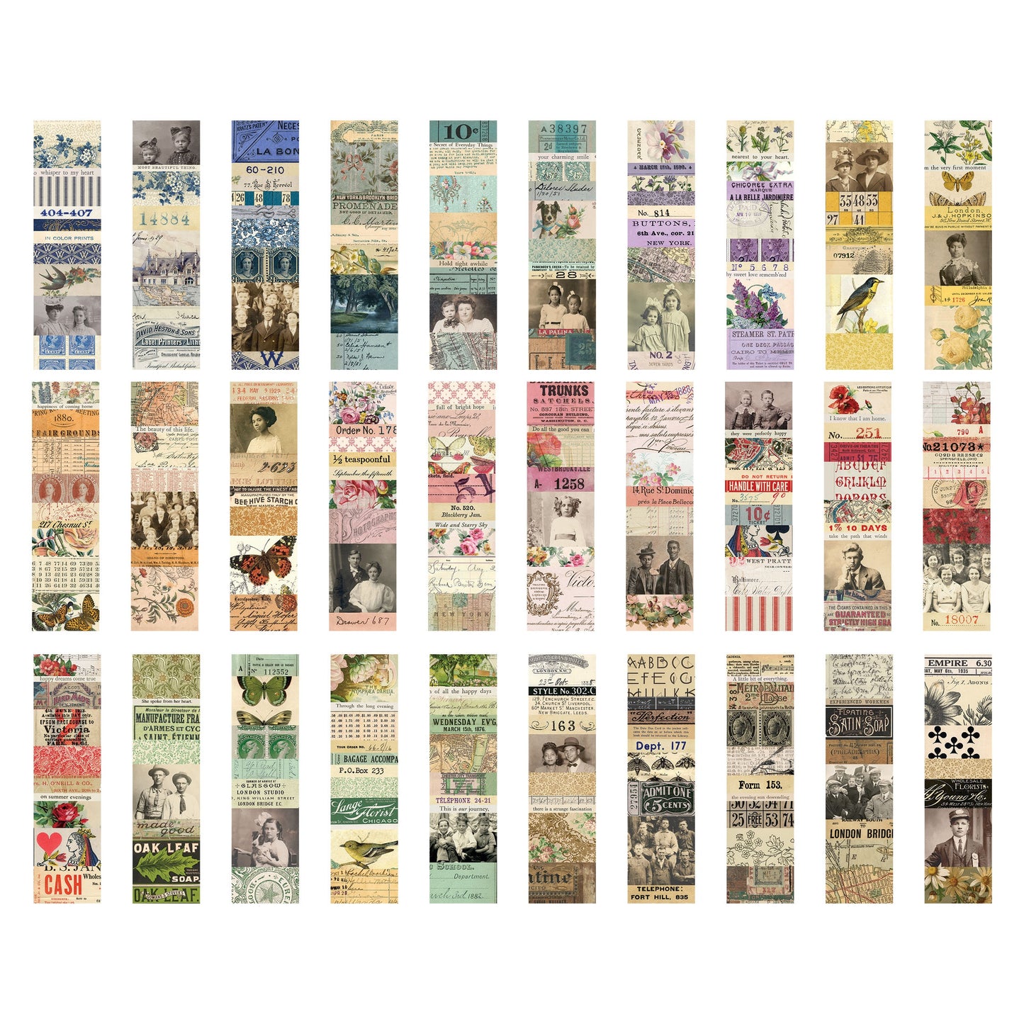 Idea-ology Tim Holtz Collage Strips Large-30 Pieces