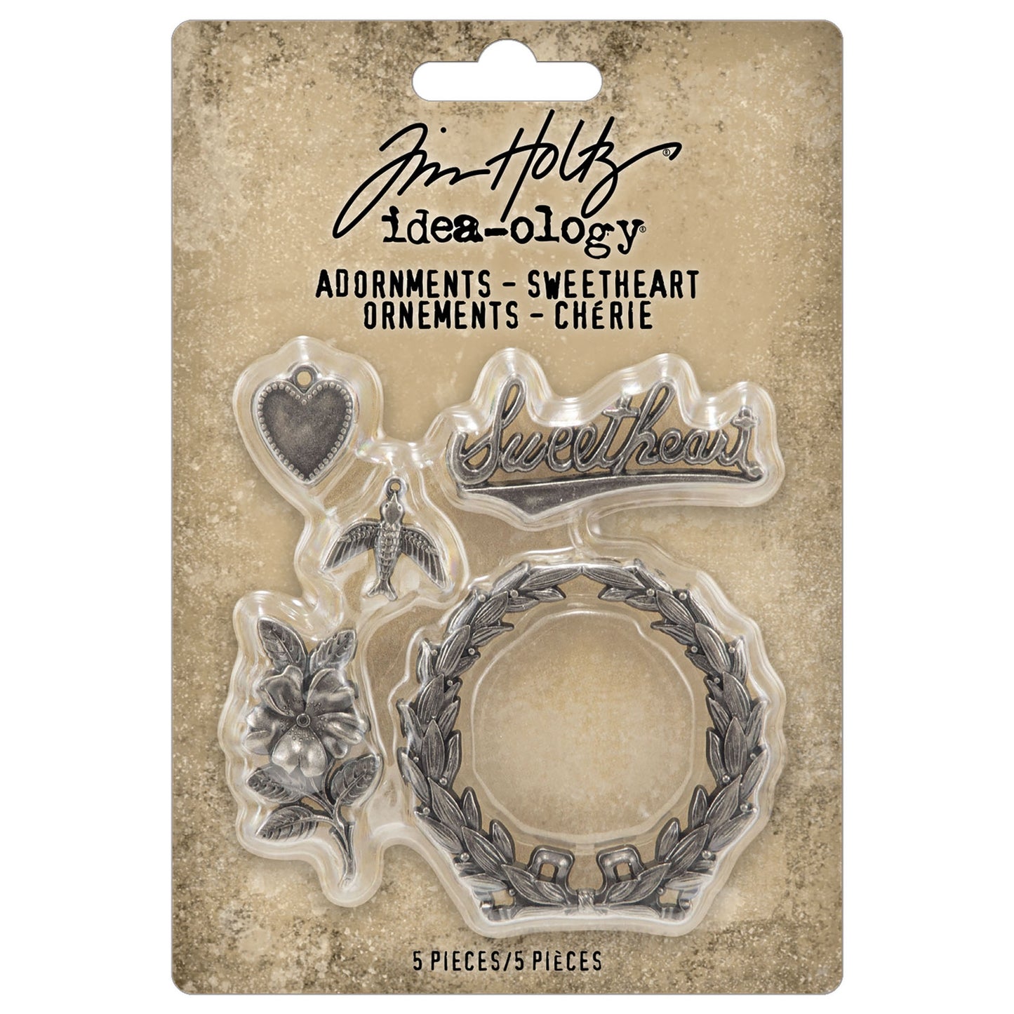Idea-ology Tim Holtz Adornments Sweetheart-5 Pieces