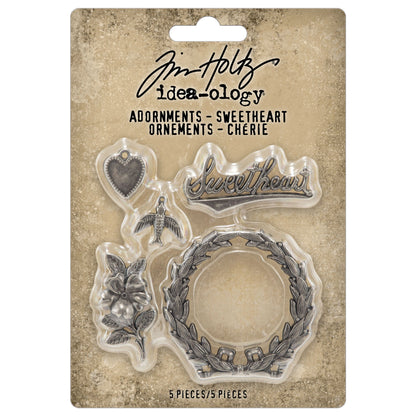 Idea-ology Tim Holtz Adornments Sweetheart-5 Pieces