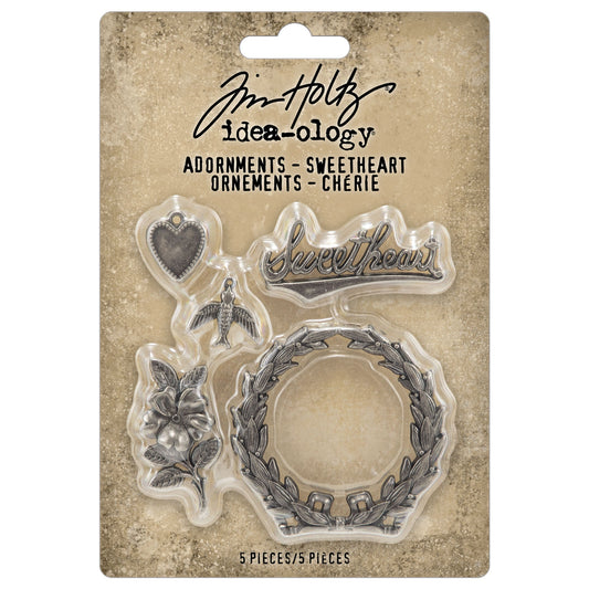 Idea-ology Tim Holtz Adornments Sweetheart-5 Pieces