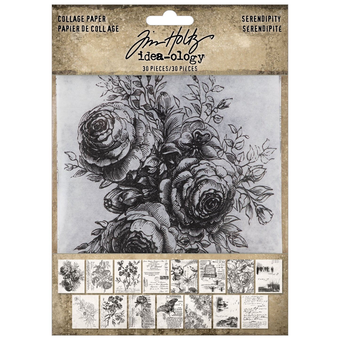 Idea-ology Tim Holtz Collage Paper Serendipity-30 Pieces