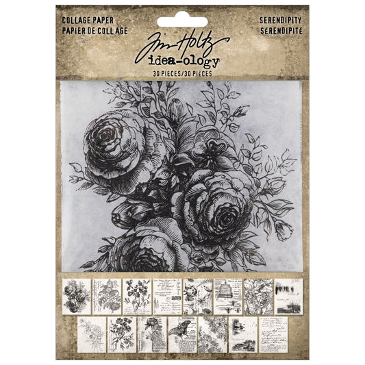 Idea-ology Tim Holtz Collage Paper Serendipity-30 Pieces
