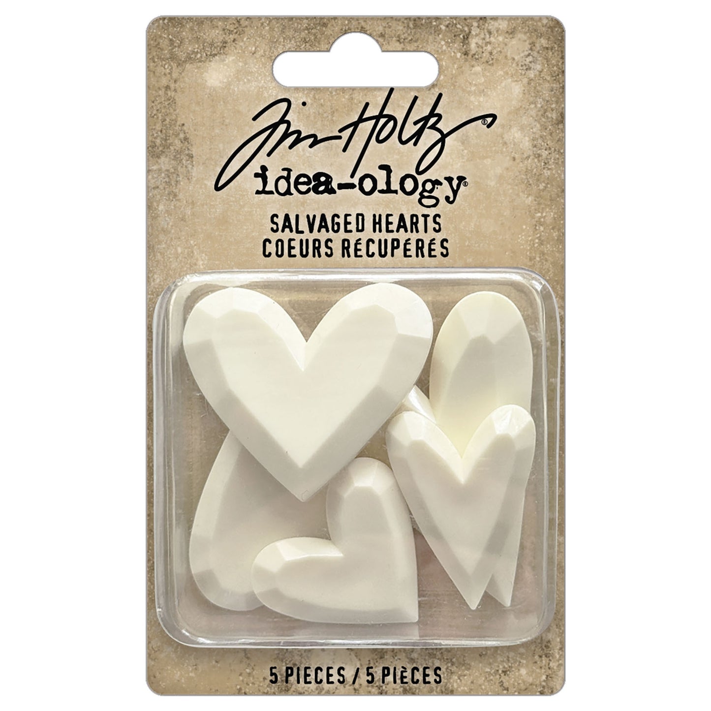 Idea-ology Tim Holtz Salvaged Hearts-5 Pieces