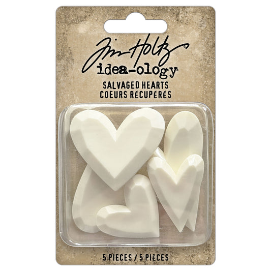 Idea-ology Tim Holtz Salvaged Hearts-5 Pieces